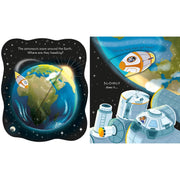 Children's board book titled "Peep Inside How a Rocket Works" by Lara Bryan, showing colorful rocket illustrations for curious kids.