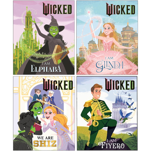 Wicked by Mary Man-Kong Illustrated 4 Books Collection Set (Wicked: I Am Elphaba, I Am Glinda, We Are Shiz and I Am Fiyero) - The Book Bundle