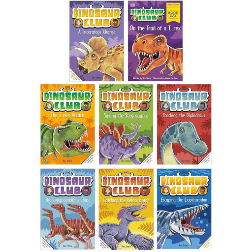 Dinosaur Club Series 8 Books Collection Set (A Triceratops Charge, The T-Rex Attack) - The Book Bundle