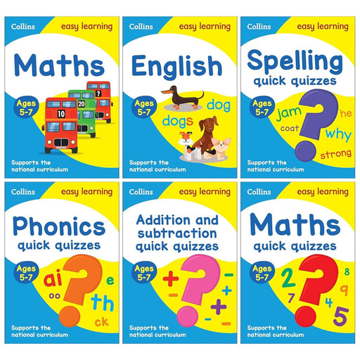 Collins Easy Learning Starter Set with six KS1 maths books for ages 5-7, designed for home learning by Collins Easy Learning.