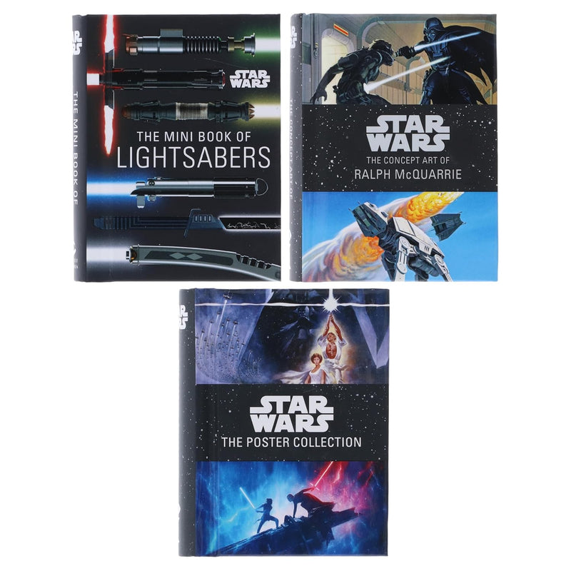 Star Wars 3 Mini Books Collection by Insight Editions featuring lightsaber details and Ralph McQuarrie concept art.
