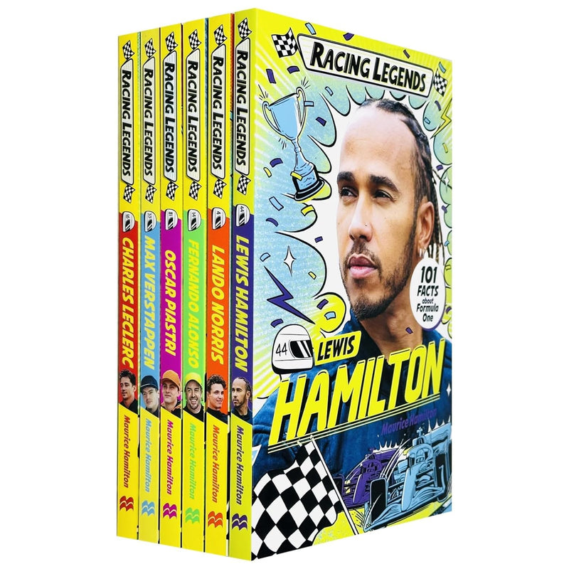 Racing Legends Series 6 books collection set by Maurice Hamilton, featuring colorful racing car illustrations on the covers.