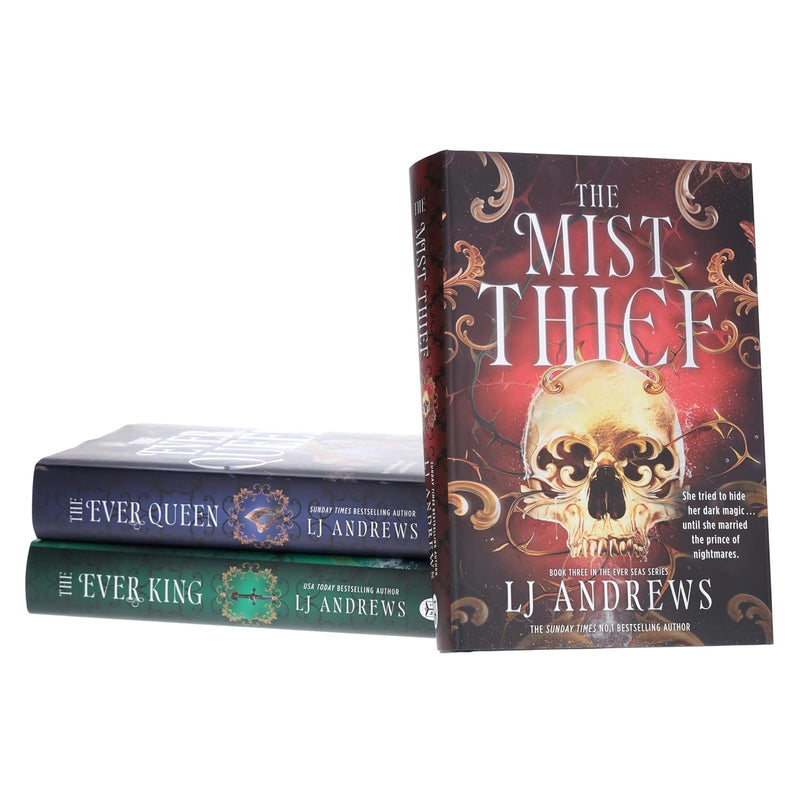 Set of three hardcover fiction books from the Ever Seas Series by LJ Andrews, published by Penguin UK Ltd, with illustrated covers.