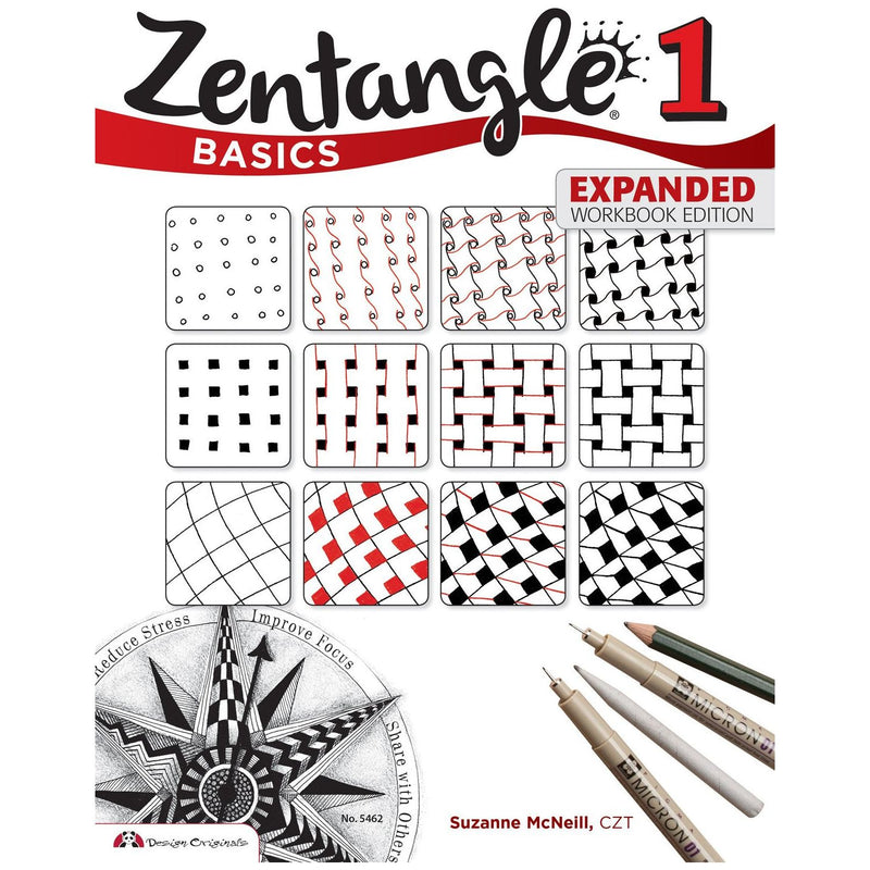 Zentangle Basics, Expanded Workbook Edition: A Creative Art Form Where All You Need is Paper, Pencil, & Pen - The Book Bundle
