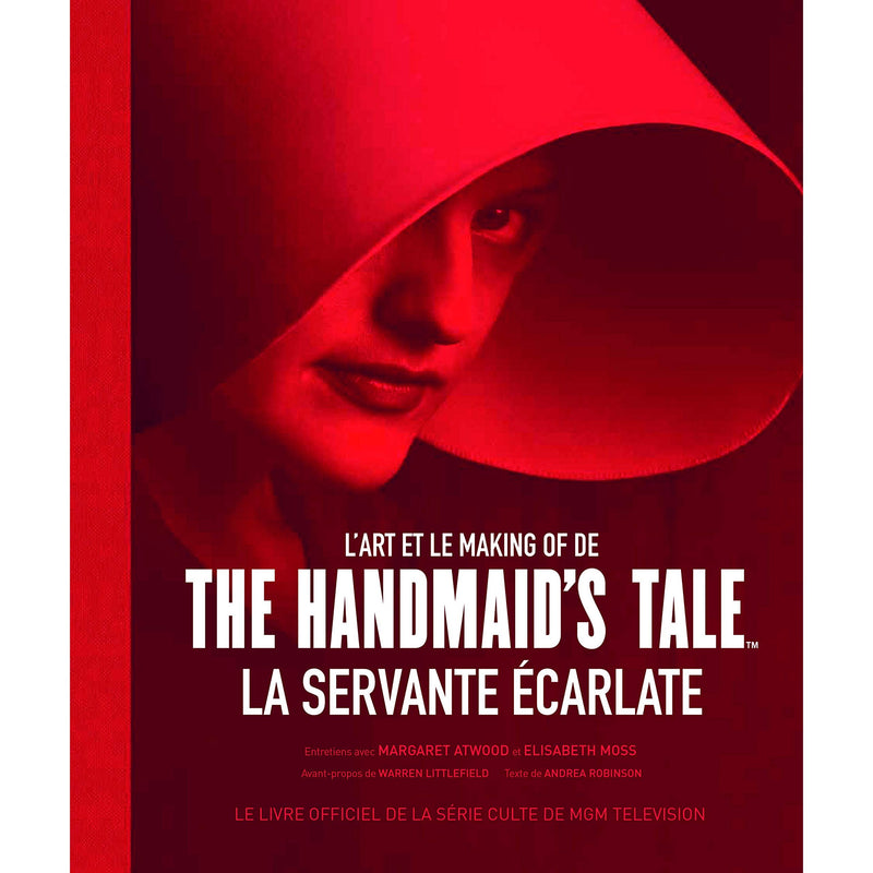 Book cover of "The Art and Making of The Handmaid’s Tale" by GRUND, featuring a red cloak and handmaid imagery.