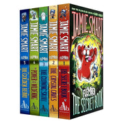 Flember Series 5 books collection set by Jamie Smart, featuring The Secret Book, Crystal Caves, Glowing Skull, Wildening, and Golden Heart.