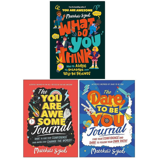 Matthew Syed 3 Books Collection Set (The You Are Awesome Journal, The Dare to Be You Journal & What Do YOU Think?) - The Book Bundle