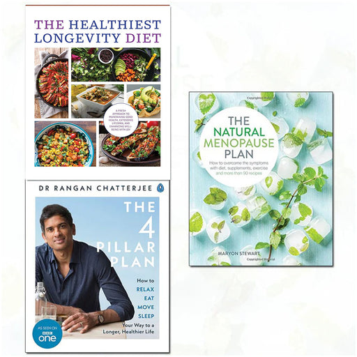 The Healthiest Longevity Diet, The 4 pillar plan and The natural menopause plan 3 Books Collection Set - The Book Bundle