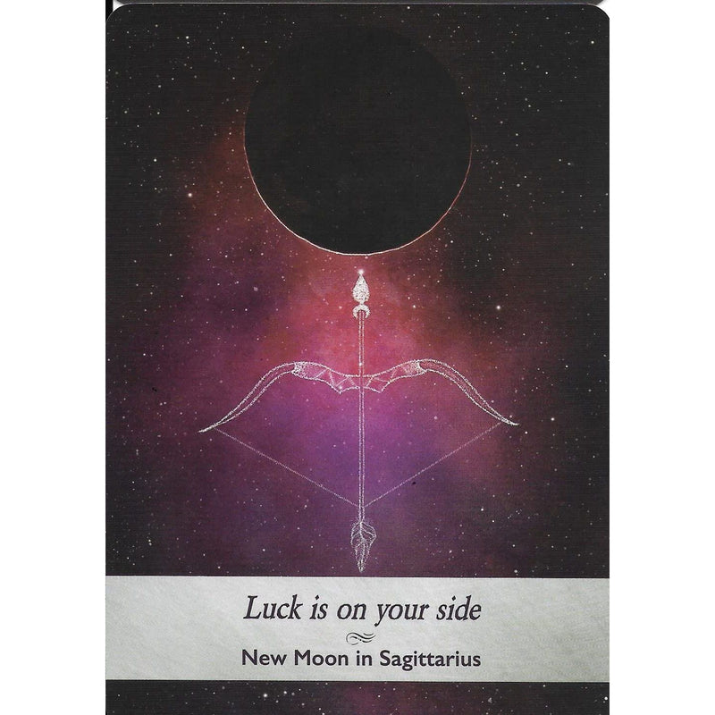 Moonology Oracle Cards deck featuring 44 moon astrology cards with guidebook, designed by Yasmin Boland and Nyx Rowan.