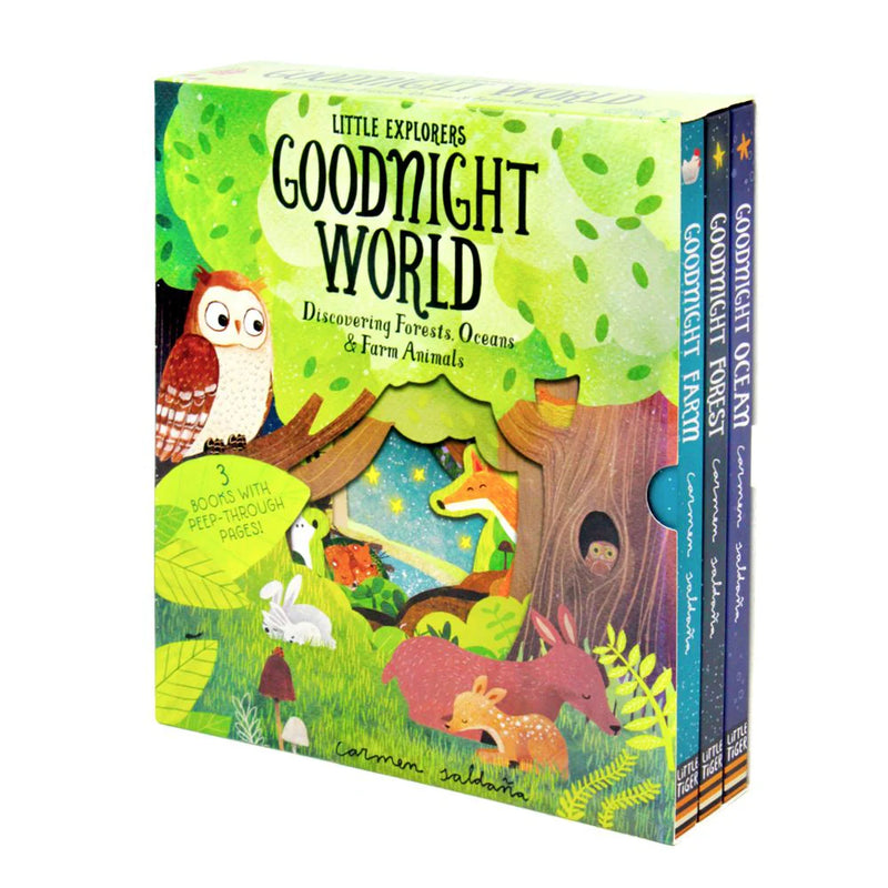 Peep Inside Goodnight World Little Explorers Series 3 Books Collection Box Set By Little Tiger - The Book Bundle