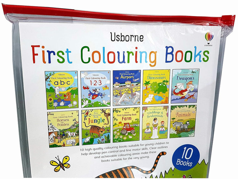 Usborne First Colouring Books 10 Books Collection Set For Kids - Ages 3–5 - Paperback - The Book Bundle