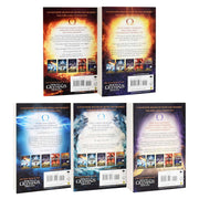 Set of five Puffin paperback books from Rick Riordan's Heroes of Olympus series, featuring colorful cover art.