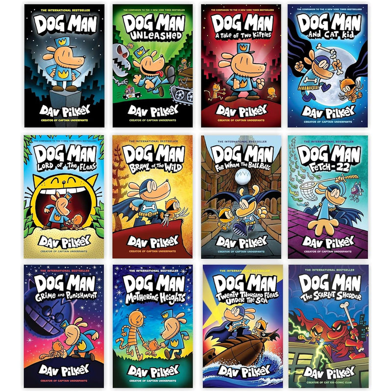 Dog Man Series 1-12 Books Collection Set By Dav Pilkey Hardcover - The Book Bundle