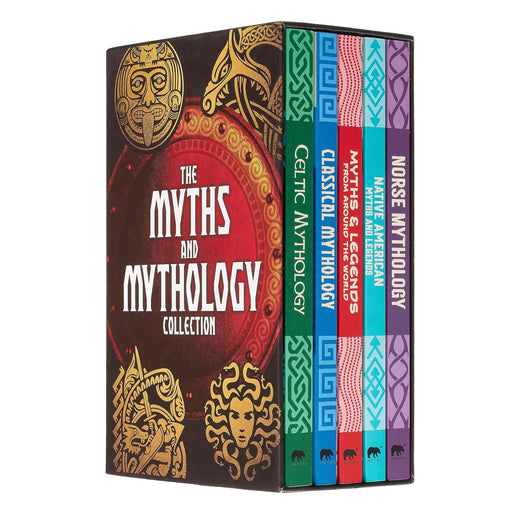 Arcturus Myths and Mythology 5-book boxed set featuring classic stories by Nathaniel Hawthorne, displayed in an elegant packaging.