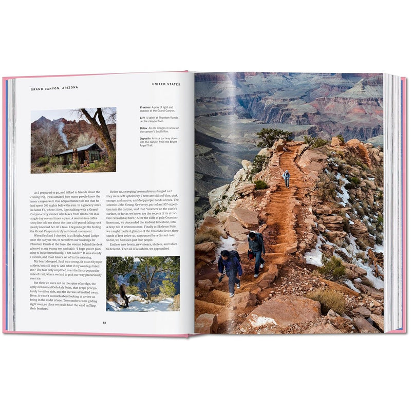 Hardcover book titled "The New York Times Explorer" by Barbara Ireland, featuring travel destinations from around the world.