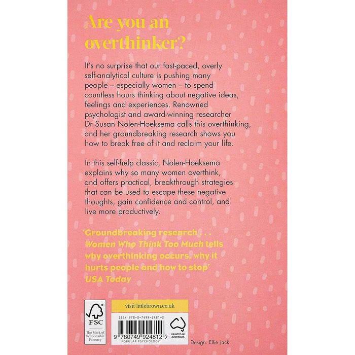 Women Who Think Too Much: How to break free of overthinking and reclaim your life by Susan Nolen-Hoeksema - The Book Bundle