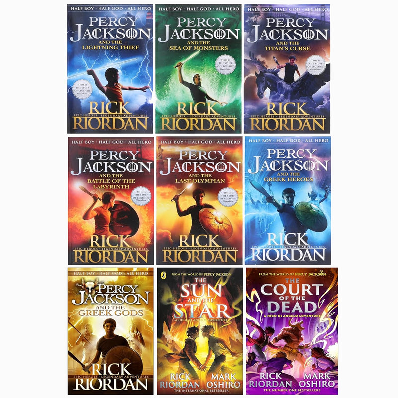 Rick Riordan Percy Jackson & The Nico Di Angelo Adventures Series 9 Books Collection Set (Lightning Thief, Sea of Monsters, Titan's Curse) - The Book Bundle