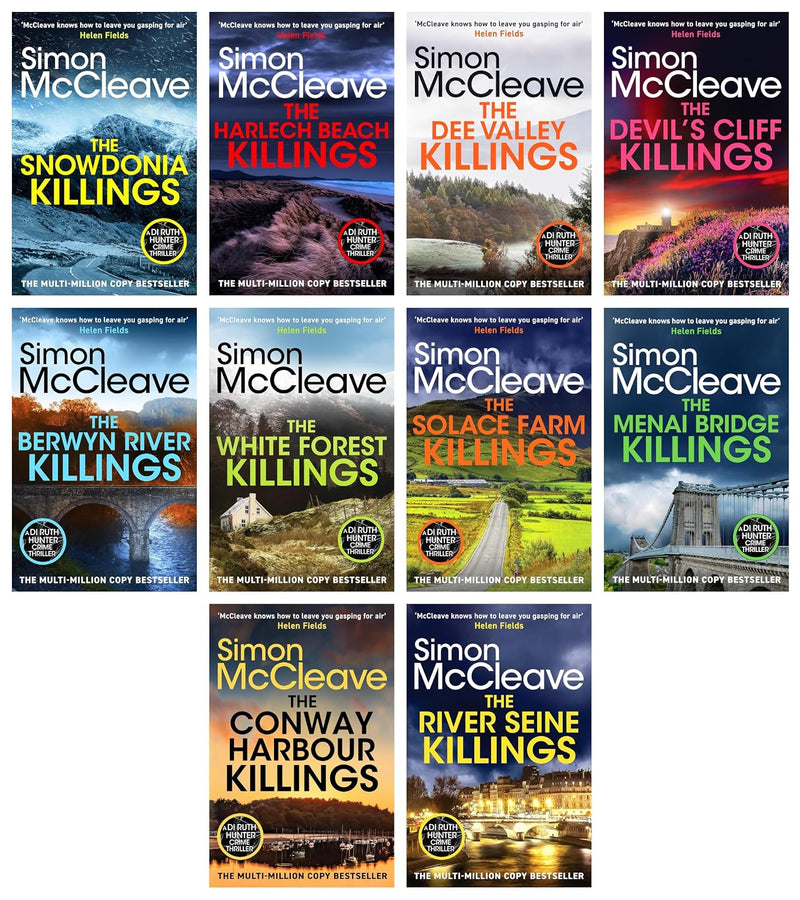DI Ruth Hunter Series 1-10 Books Collection Set By Simon McCleave (The Snowdonia Killings, The Harlech Beach Killings and More)- Fiction - Paperback
