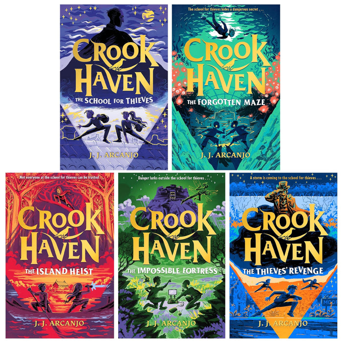 Crookhaven Series By J.J. Arcanjo 5 Books Collection Set (The School for Thieves, The Forgotten Maze, The Island Heist, The Impossible Fortress and The Thieves' Revenge) - The Book Bundle
