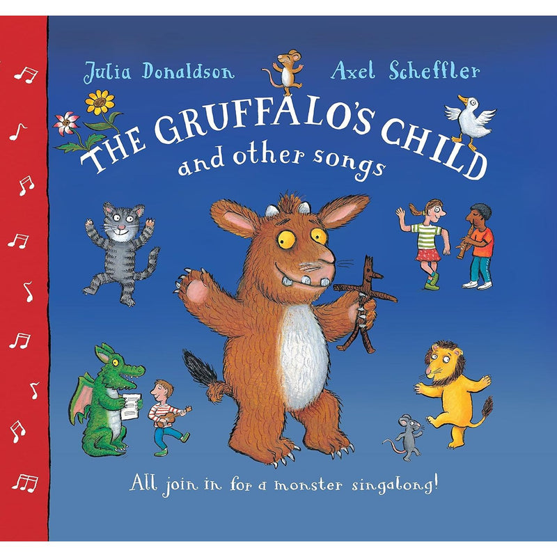 Paperback book cover for "The Gruffalo's Child Song and Other Songs" by Julia Donaldson, featuring colorful illustrations for children ages 3-5.
