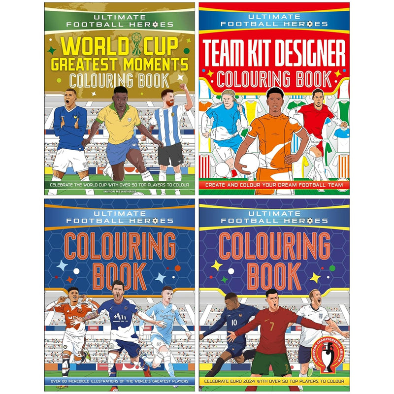 Ultimate Football Heroes Colouring Collection 4 Books Set - Ages 7–9 - Paperback