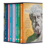 Set of seven hardcover books from Arcturus featuring classics by Plato and Friedrich Nietzsche in the Great Philosophers Masterworks collection.
