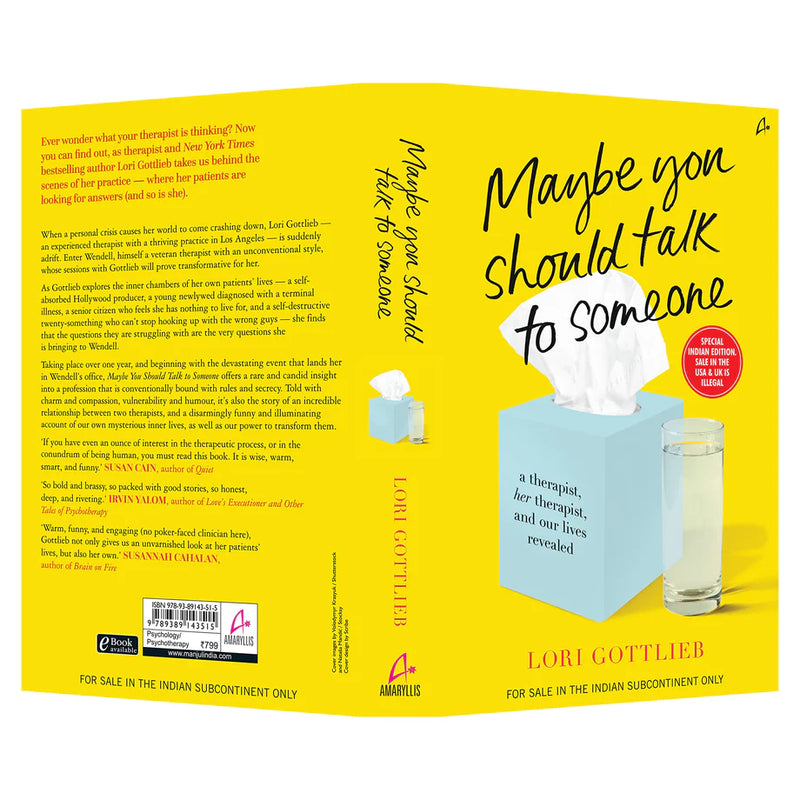 Paperback of "Maybe You Should Talk to Someone" by Lori Gottlieb, featuring the book cover with title and author's name.