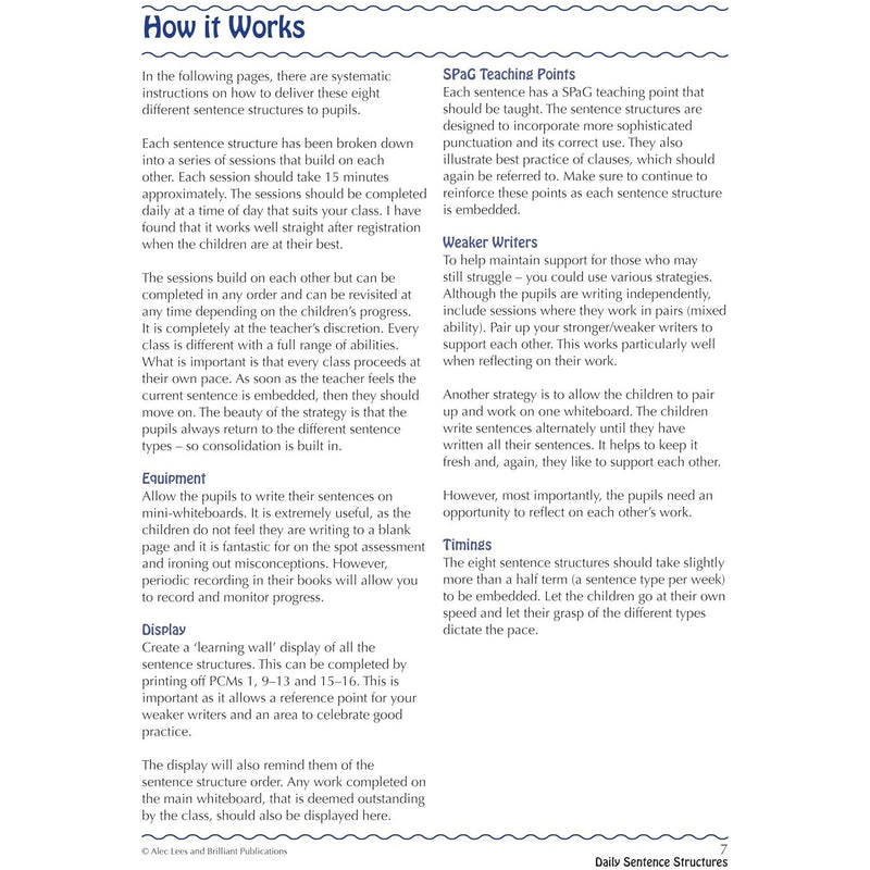 Daily Sentence Structures: 15 minutes a day towards better writing by Alec Lees - The Book Bundle