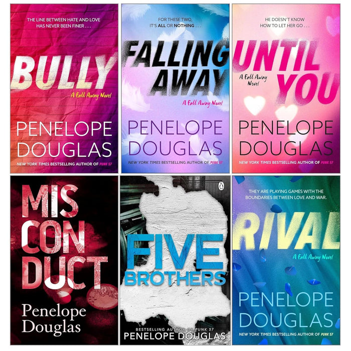 Penelope Douglas 6 Books Collection Set (Bully, Until You, Rival, Falling Away, Five Brothers, Misconduct) - The Book Bundle