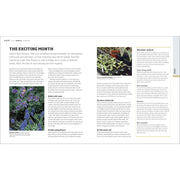 DK's RHS Gardening Through the Year book by Ian Spence, showing a colorful garden scene on the cover.