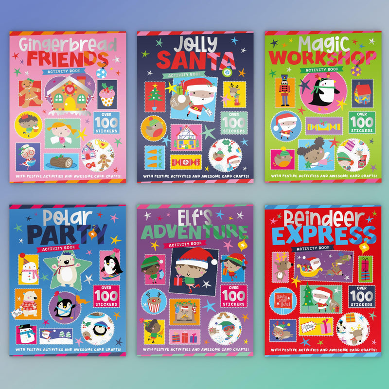 Christmas Books for Children Collection Activity 6 Books Set With Awesome Card Craft & Over 100 Stickers - The Book Bundle
