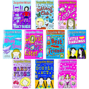 Jacqueline Wilson 10-book collection set by Corgi Ltd., featuring titles like Double Act, Tracy Beaker, Candyfloss, and Rent a Bridesmaid