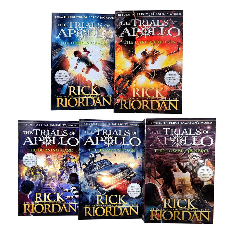 Rick Riordan Trials of Apollo Collection 5 Books Set (The Hidden Oracle, Dark Prophecy) - The Book Bundle