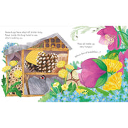 Children's interactive board book by Anna Milbourne exploring springtime wonders, with peek-through pages and colorful illustrations.
