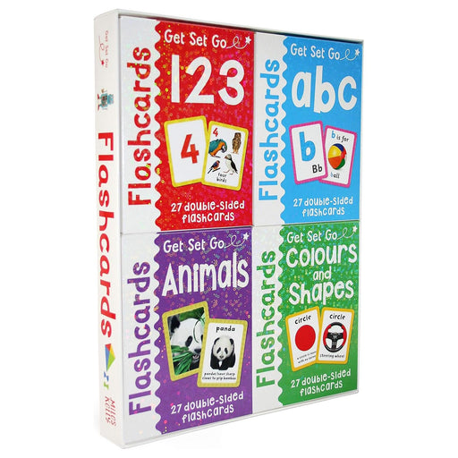 ABC & 123 Flashcards Set with 100+ double-sided cards – Includes Alphabet, Numbers, Animals, Colours & Shapes - The Book Bundle