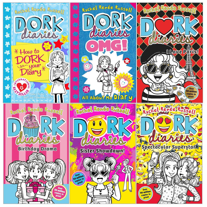 Dork Diaries 6 Books Collection Set by Rachel Renée Russell - Ages 9–12 - Fiction