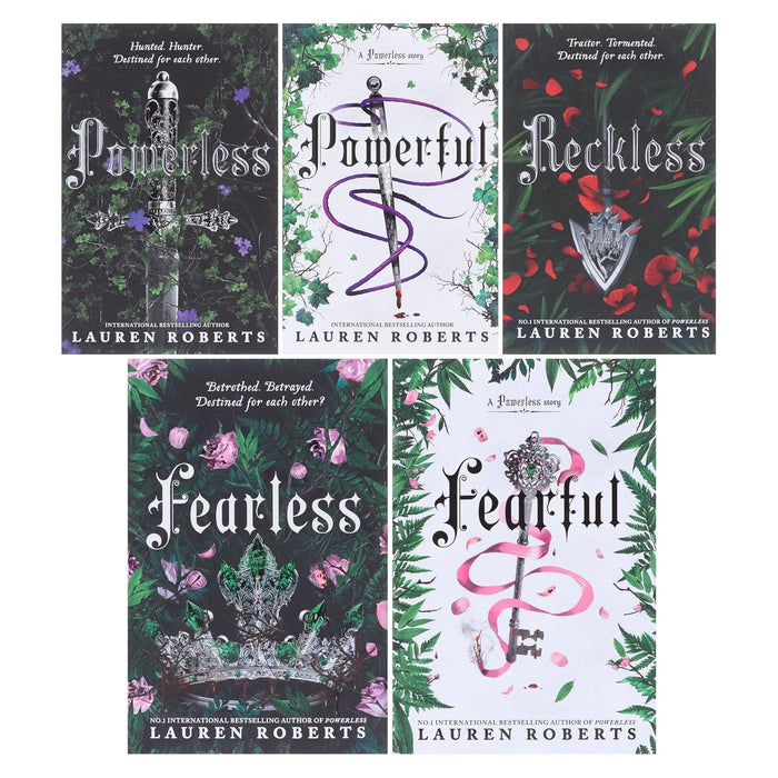 The Powerless Trilogy By Lauren Roberts 5 Books Collection Set (Fearful (HB), Fearless (HB), Powerless, Powerful & Reckless) - The Book Bundle