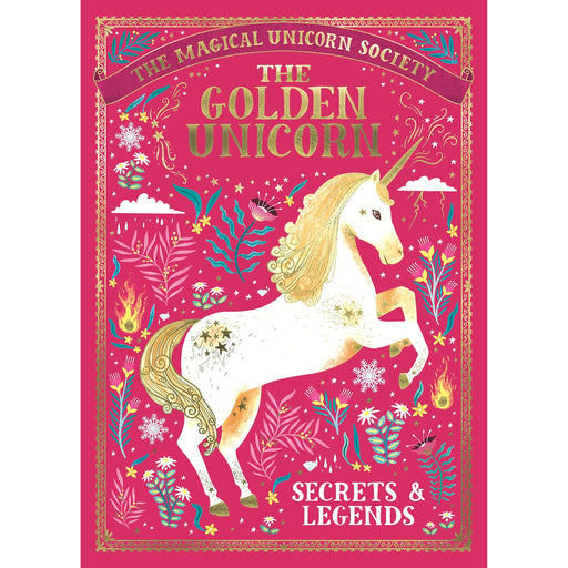 Hardback book titled "The Golden Unicorn" from The Magical Unicorn Society series by Selwyn E Phipps, suitable for ages 9-12.