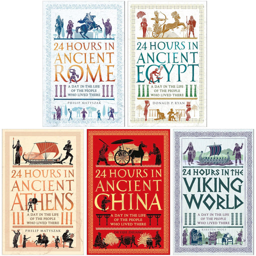 Set of five non-fiction books on ancient history including Rome, Egypt, Athens, China, and Vikings by Michael O'Mara Books.