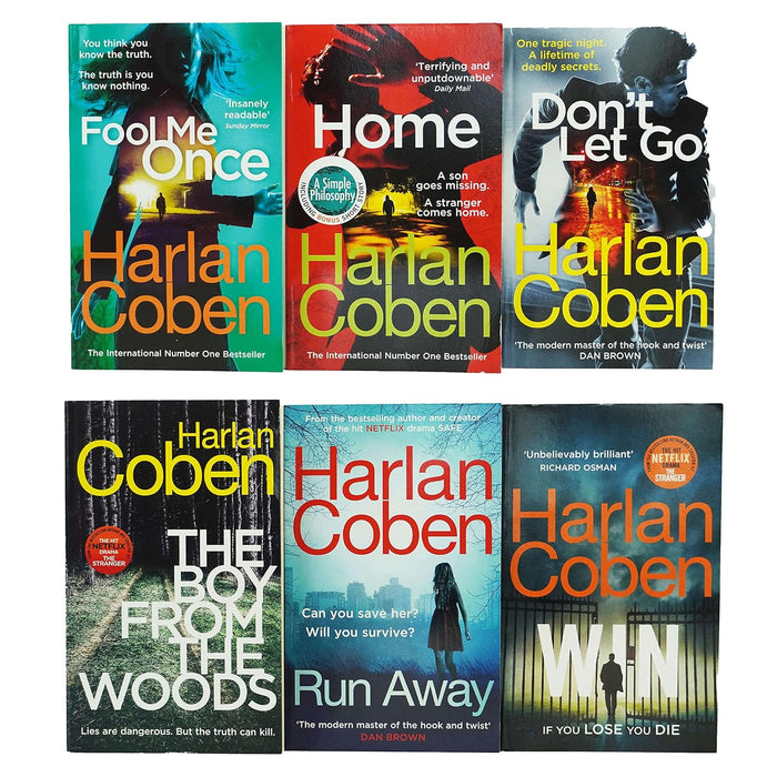 Harlan Coben The Stranger Series 6 Books Collection Set(Home, Fool Me Once, Don't Let Go, Run Away, Win, The Boy from the Woods) - The Book Bundle