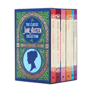 Six paperback books from the Jane Austen Classic Collection by Arcturus, featuring classic novels in a boxed set.
