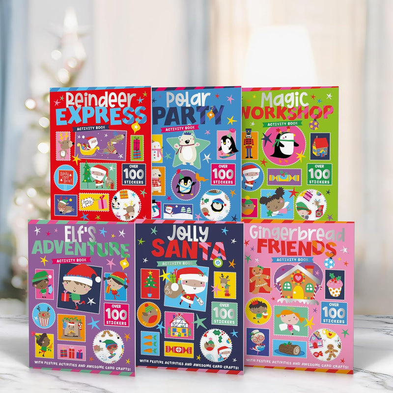 Christmas Books for Children Collection Activity 6 Books Set With Awesome Card Craft & Over 100 Stickers - The Book Bundle