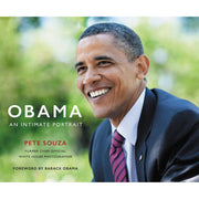 Cover of "Obama: An Intimate Portrait" photography book by Pete Souza, featuring a portrait of Barack Obama.