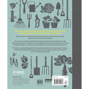 Book cover of RHS Gardening Through the Year by DK, featuring month-by-month gardening planning and inspiration by Ian Spence.