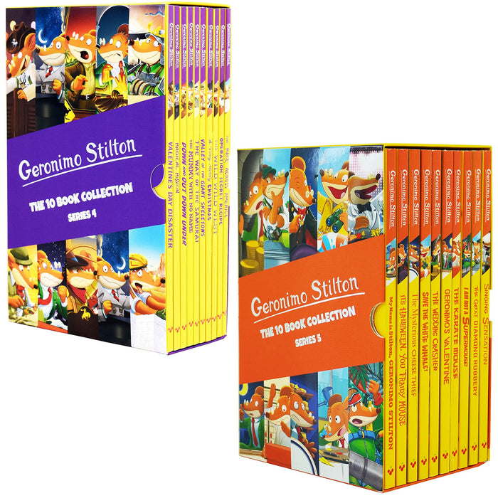 Geronimo Stilton Series 4 and 5 Collection 20 Books Box Set(The Wild,Wild West, Operation: Secret Recipe, Magical Mission, A Very Merry Christmas, The Way of the Samurai, The Race Across America andMore…) - The Book Bundle