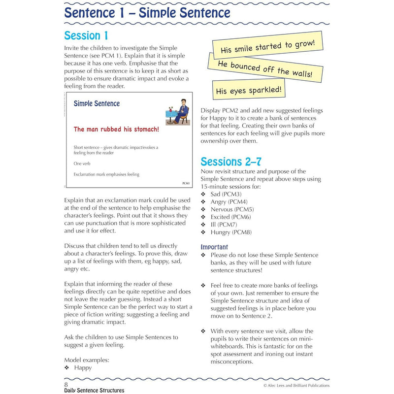 Daily Sentence Structures: 15 minutes a day towards better writing by Alec Lees - The Book Bundle