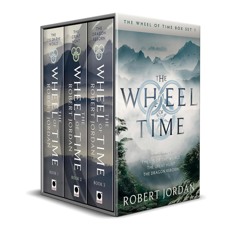 Orbit The Wheel of Time Box Set 1 with Books 1-3, featuring The Eye of the World by Robert Jordan, displayed with cover art.