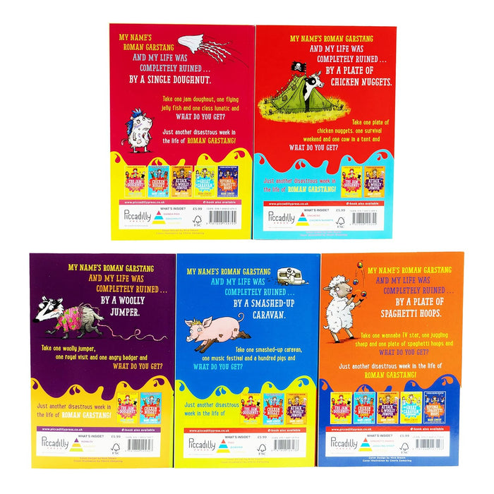 Roman Garstang Disasters Series 5 Books Collection Set by Mark Lowery(The Jam Doughnut That Ruined My Life, The Chicken Nugget Ambush) - The Book Bundle