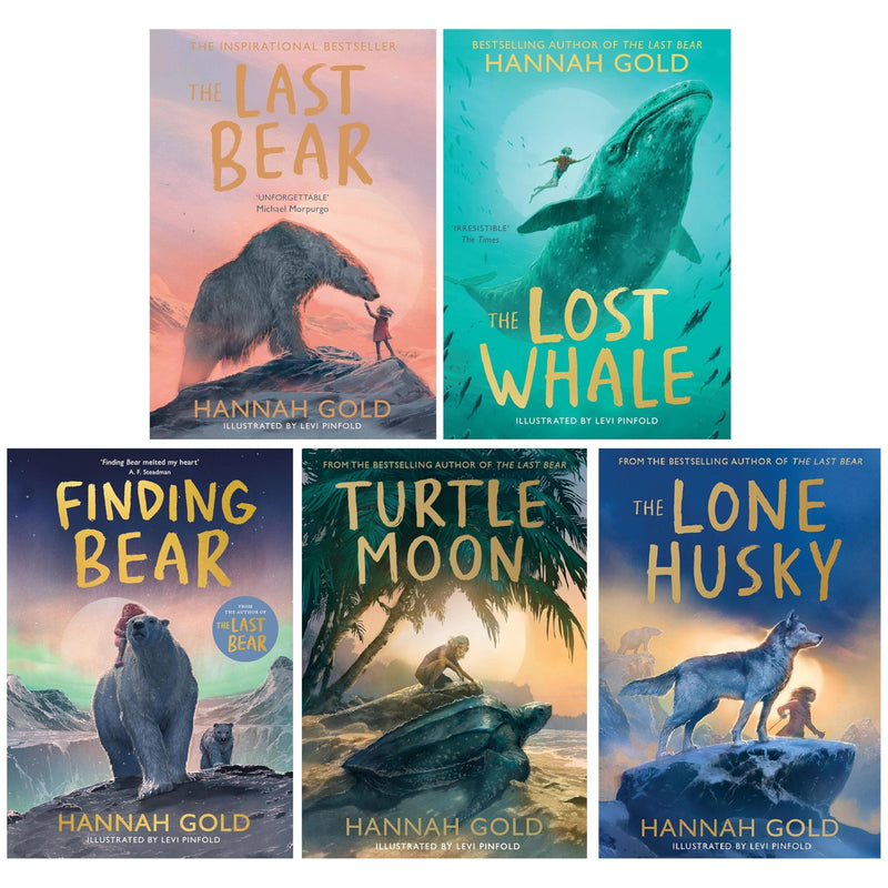 Hannah Gold Collection 5 Books Set (The Lone Husky [Hardback], The Last Bear, The Lost Whale, Finding Bear and Turtle Moon) - The Book Bundle
