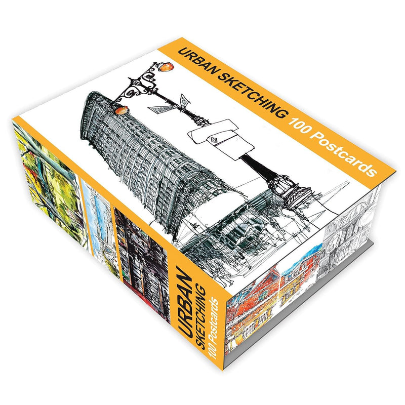 Set of 100 postcard sketches from around the world by Gabriel Campanario, featuring urban and location sketches on postcards.
